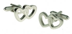 Cufflinks - Love Hearts Silver
